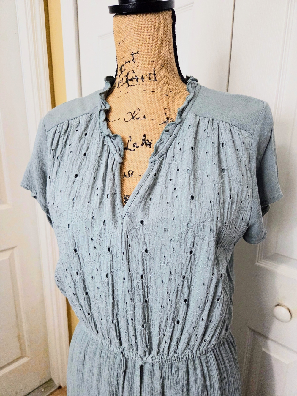 Sonoma Light Sage Boho Tiered Dress with Tassel Tie - Picture 2 of 10